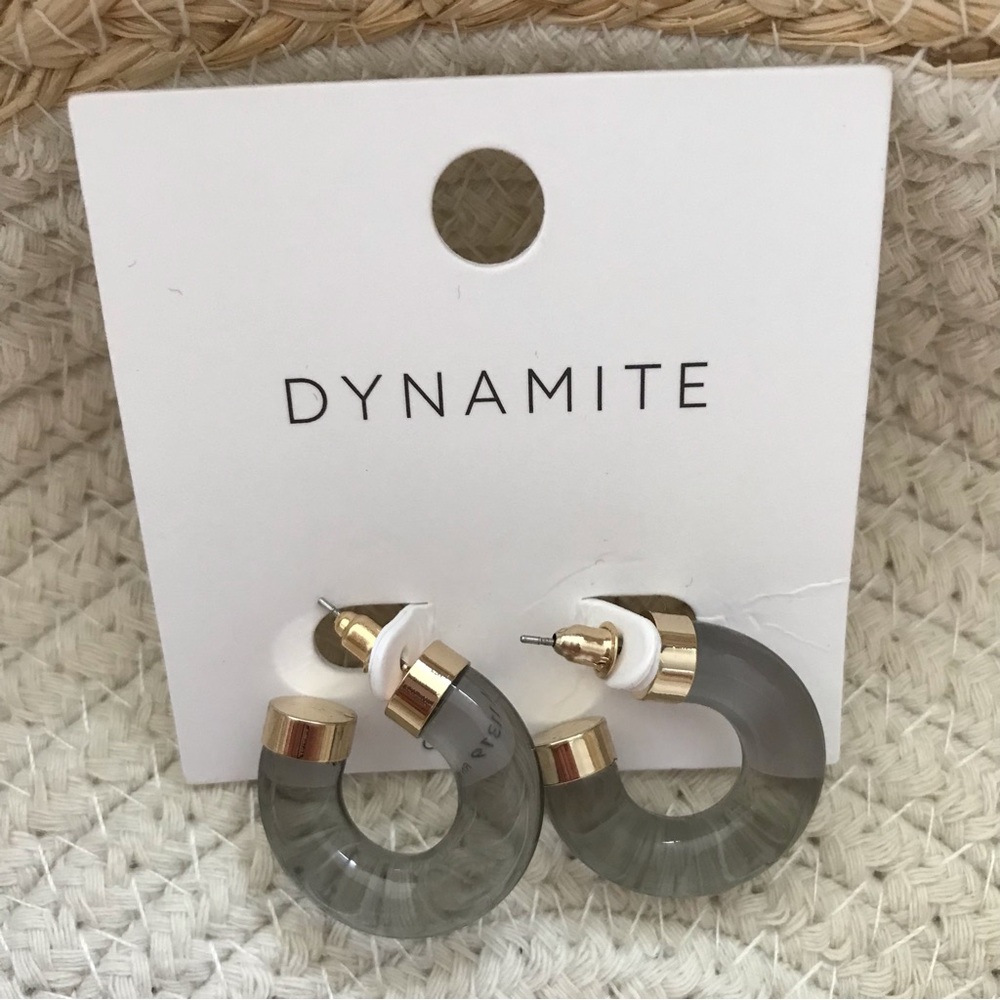 2/$15 Acrylic Chunky Tube Hoop Earrings